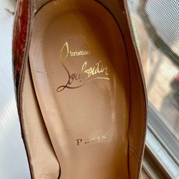 Excellent Christian Louboutin Troca 140 Python Pixel - Red Bottoms Size EU 38 - Picture 7 of 16